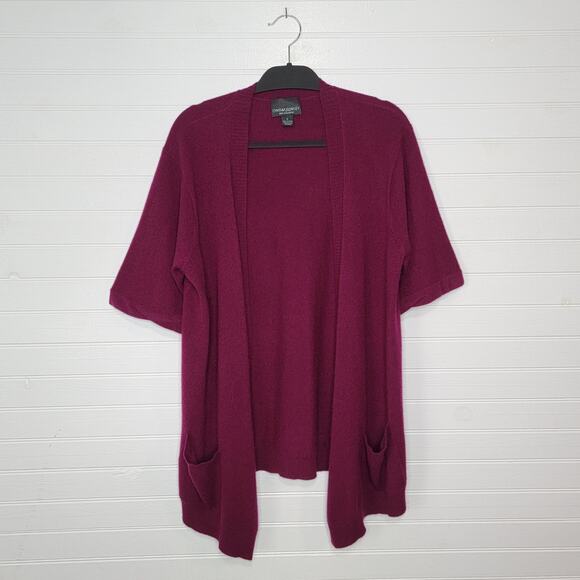 Cynthia Rowley Cashmere Short Sleeve Cardigan Sweater Size Small Oversized Top - Picture 1 of 7